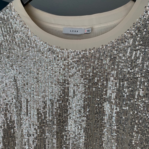 Lush brand cream sequin blouse. - Picture 3 of 4